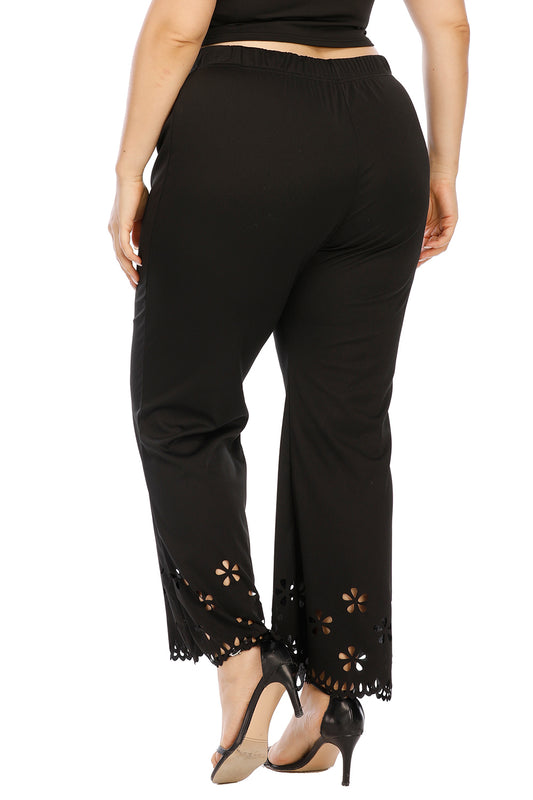 Plus Size Openwork Detail Pants